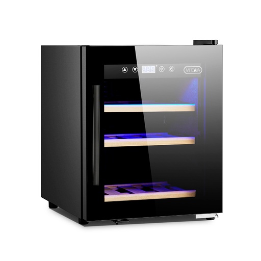 [MC-FG-12S] Cava vinos 12 botellas Puerta de vidrio negra